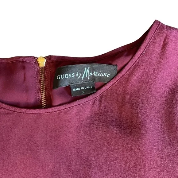 Euc Guess by Marciano 100% silk dress, plum/dusty rose colour, size Small. - Picture 8 of 12